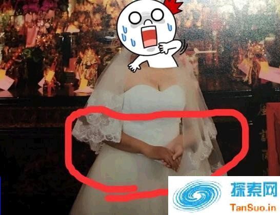 婚纱照变灵异照片？新娘手变阴阳手