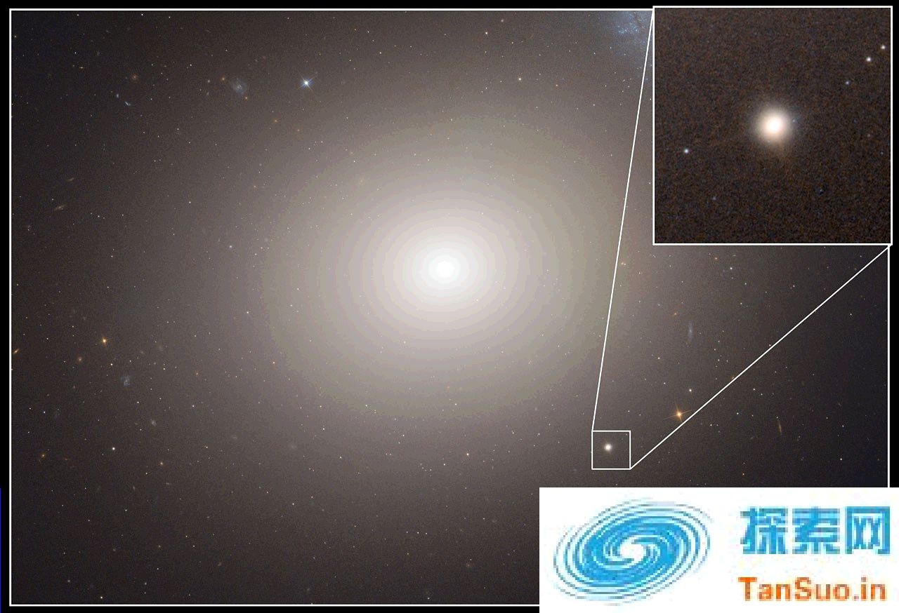 矮星系M60-UCD1中心地带发现潜藏一个“超大质量”黑洞